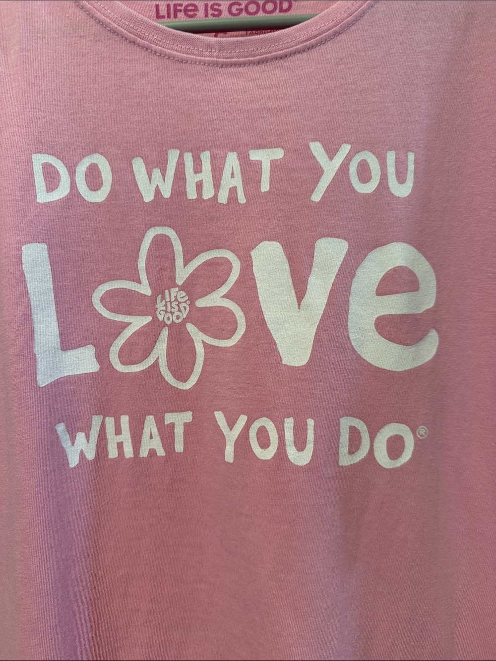 Life Is Good Women's Pink Short Sleeve 'Do What You Love' Graphic Tee - Picture 5 of 6